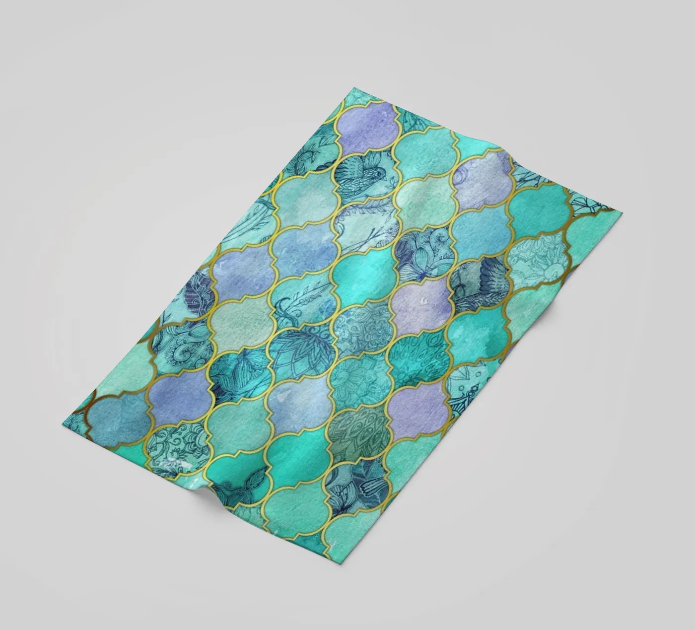 Mint Moroccan Tile Pattern telo mare da Micklyn Le Feuvre