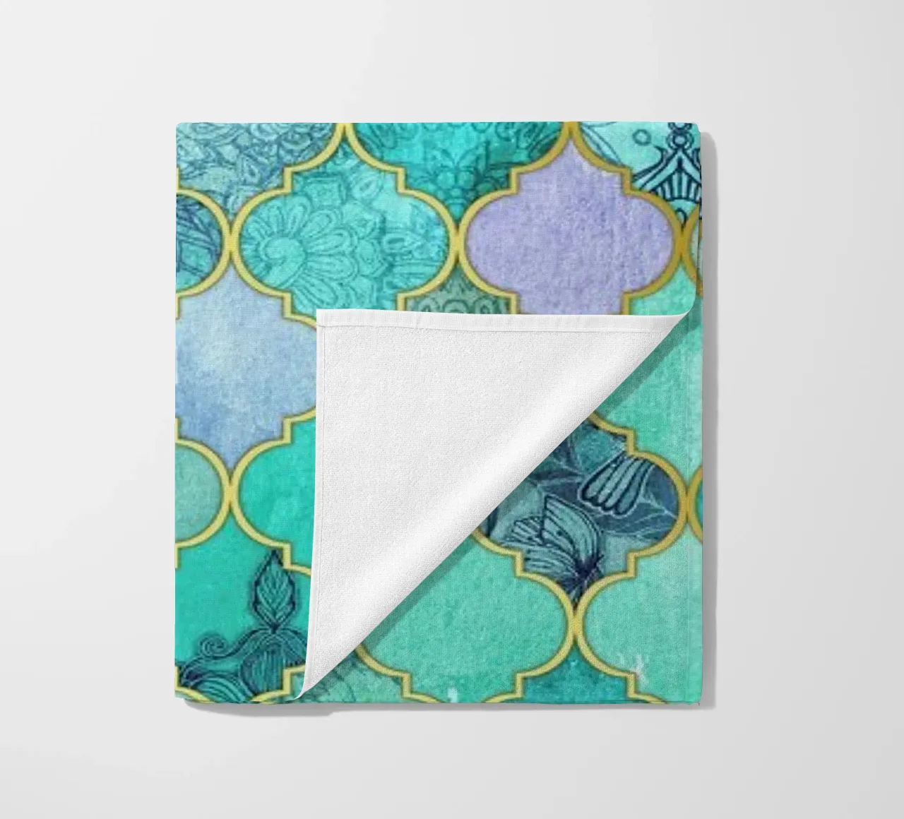 Mint Moroccan Tile Pattern telo mare da Micklyn Le Feuvre