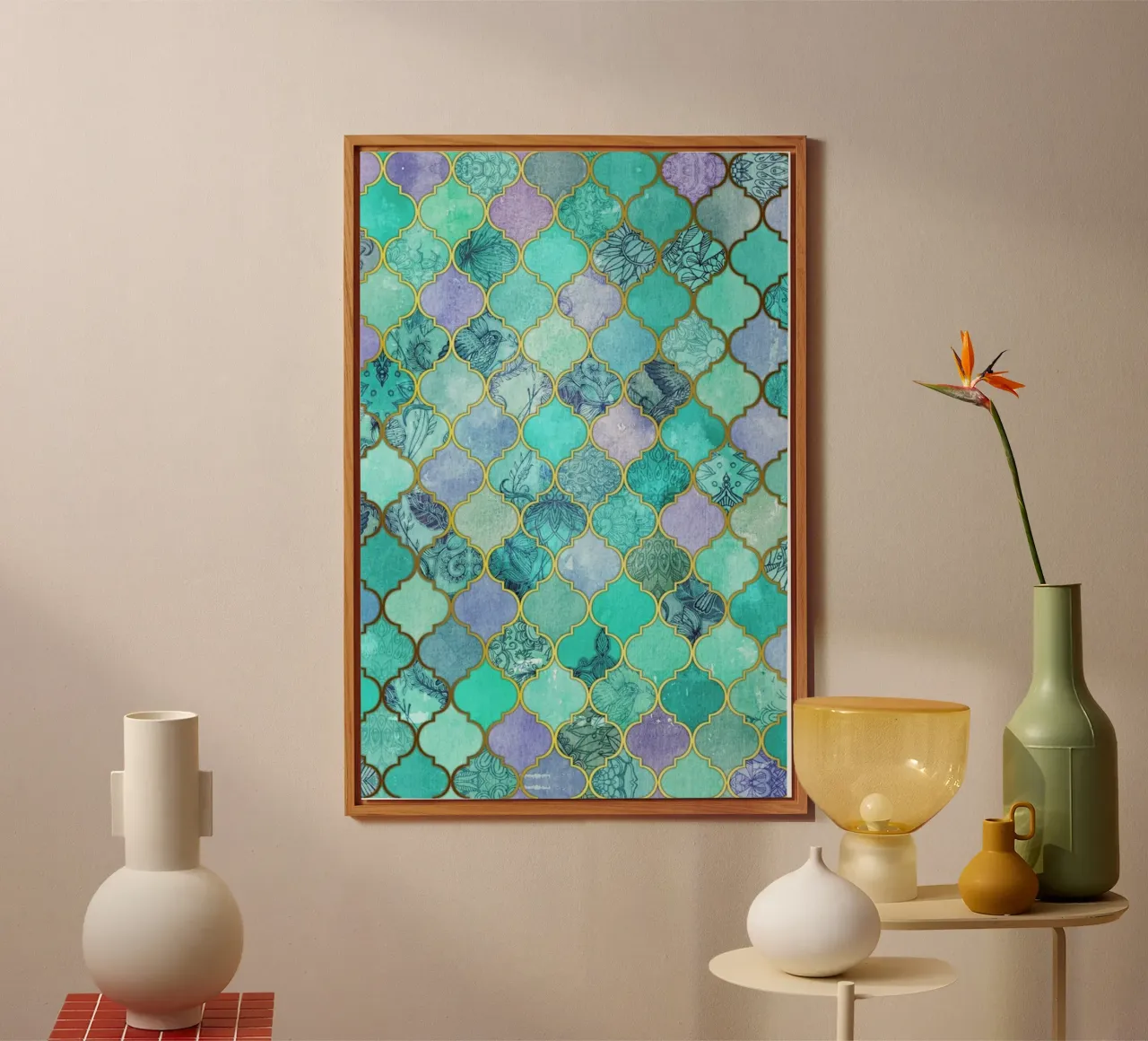 Mint Moroccan Tile Pattern alluminio dibond da Micklyn Le Feuvre