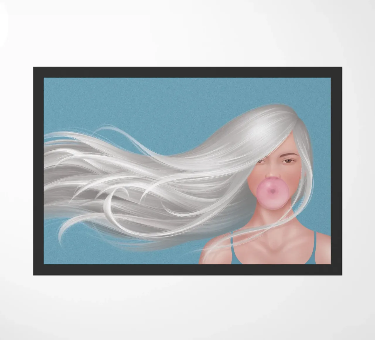 Ragazza con gomma da masticare zerbino da Artascy Art