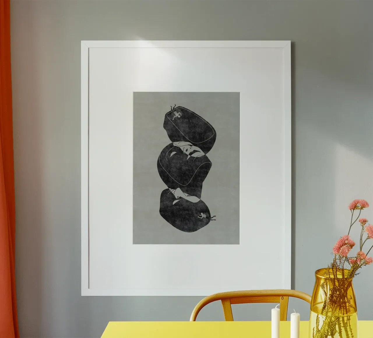 Sei gradi di separazione poster con telaio in plastica da Artascy Art