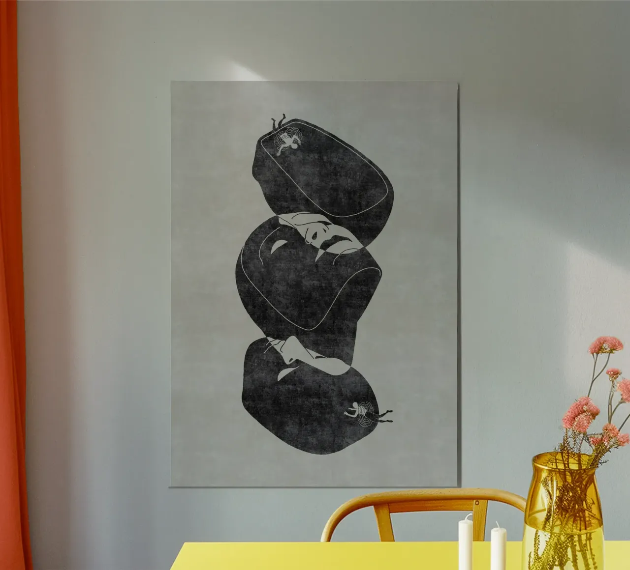 Sei gradi di separazione poster con telaio in plastica da Artascy Art