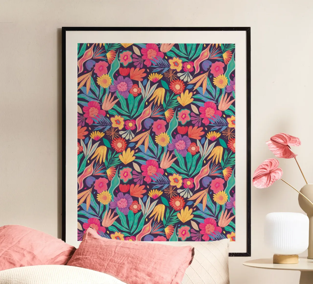 Fascino esotico poster con telaio in legno da nicigabrieldesigns