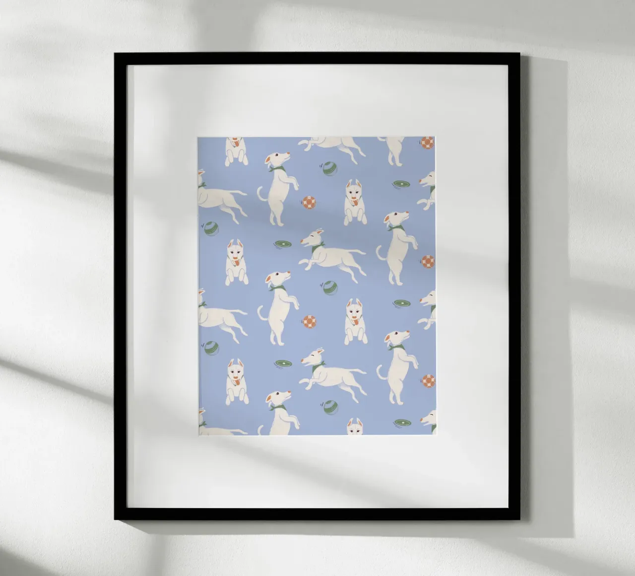 Cani in gioco poster con telaio in plastica da nicigabrieldesigns