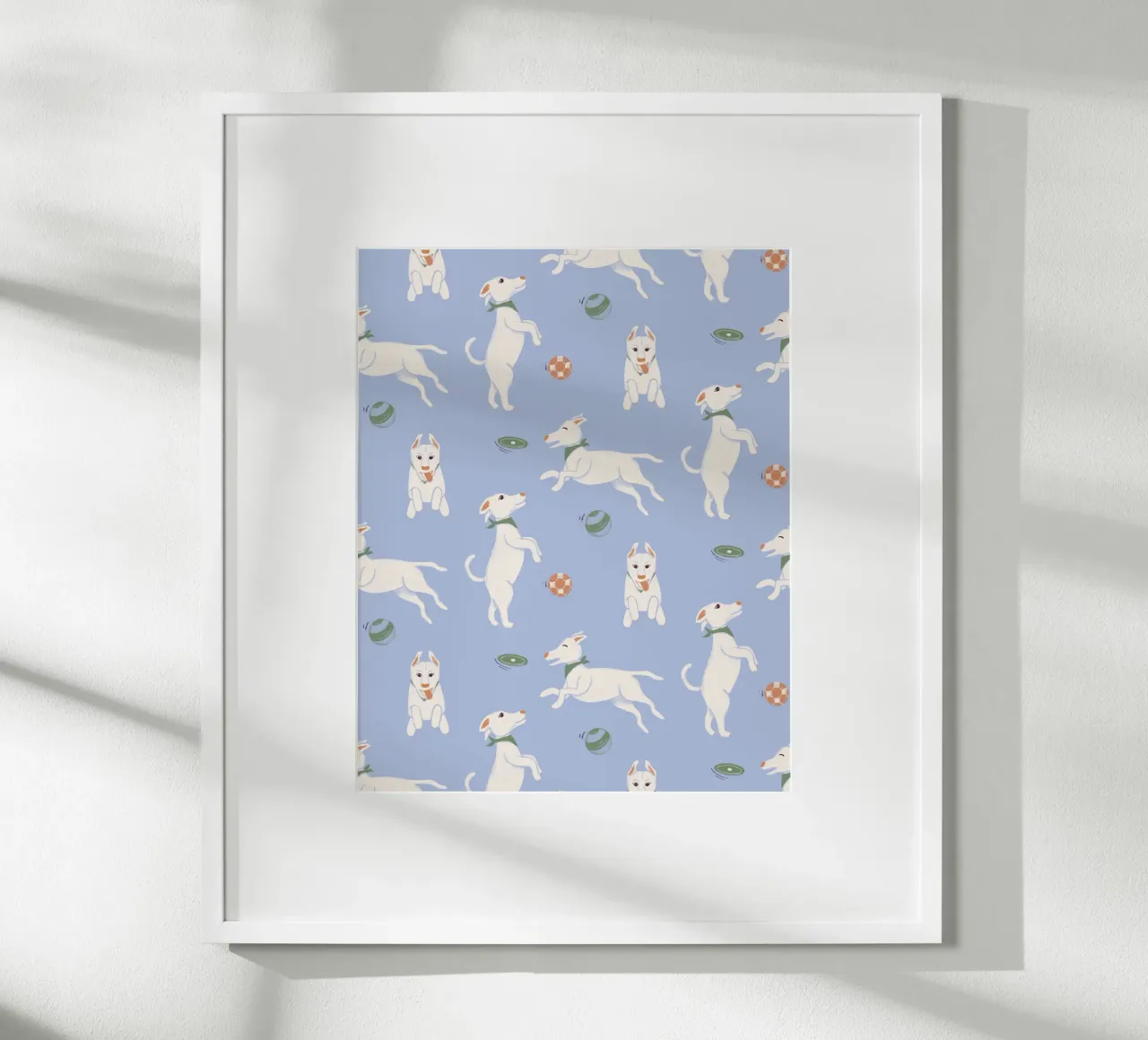 Cani in gioco poster con telaio in plastica da nicigabrieldesigns