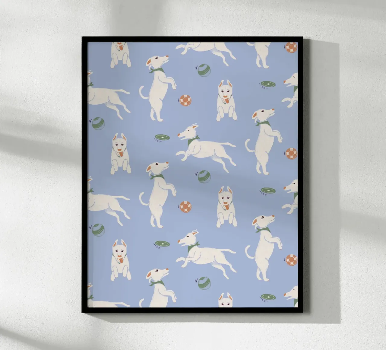 Cani in gioco poster con telaio in plastica da nicigabrieldesigns