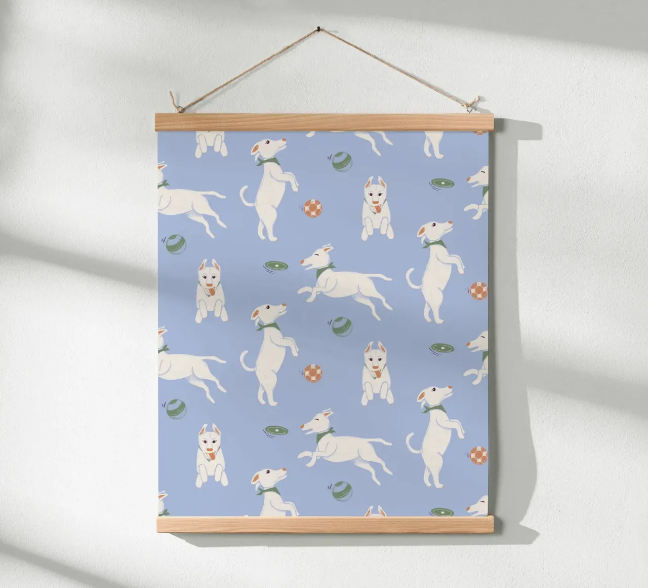 Cani in gioco poster con telaio in plastica da nicigabrieldesigns