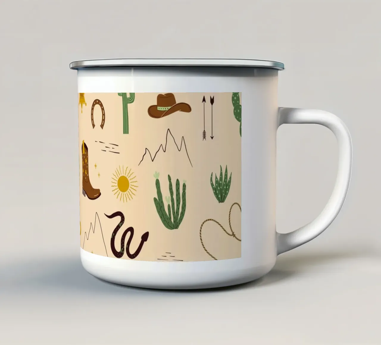 Yeehaw! taza de esmalte de nicigabrieldesigns