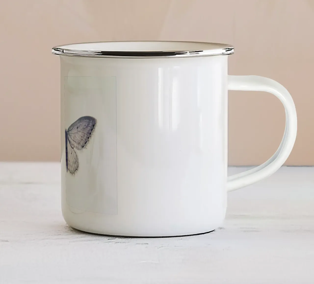 Butterfly in Blue tazza in smalto da cafelab