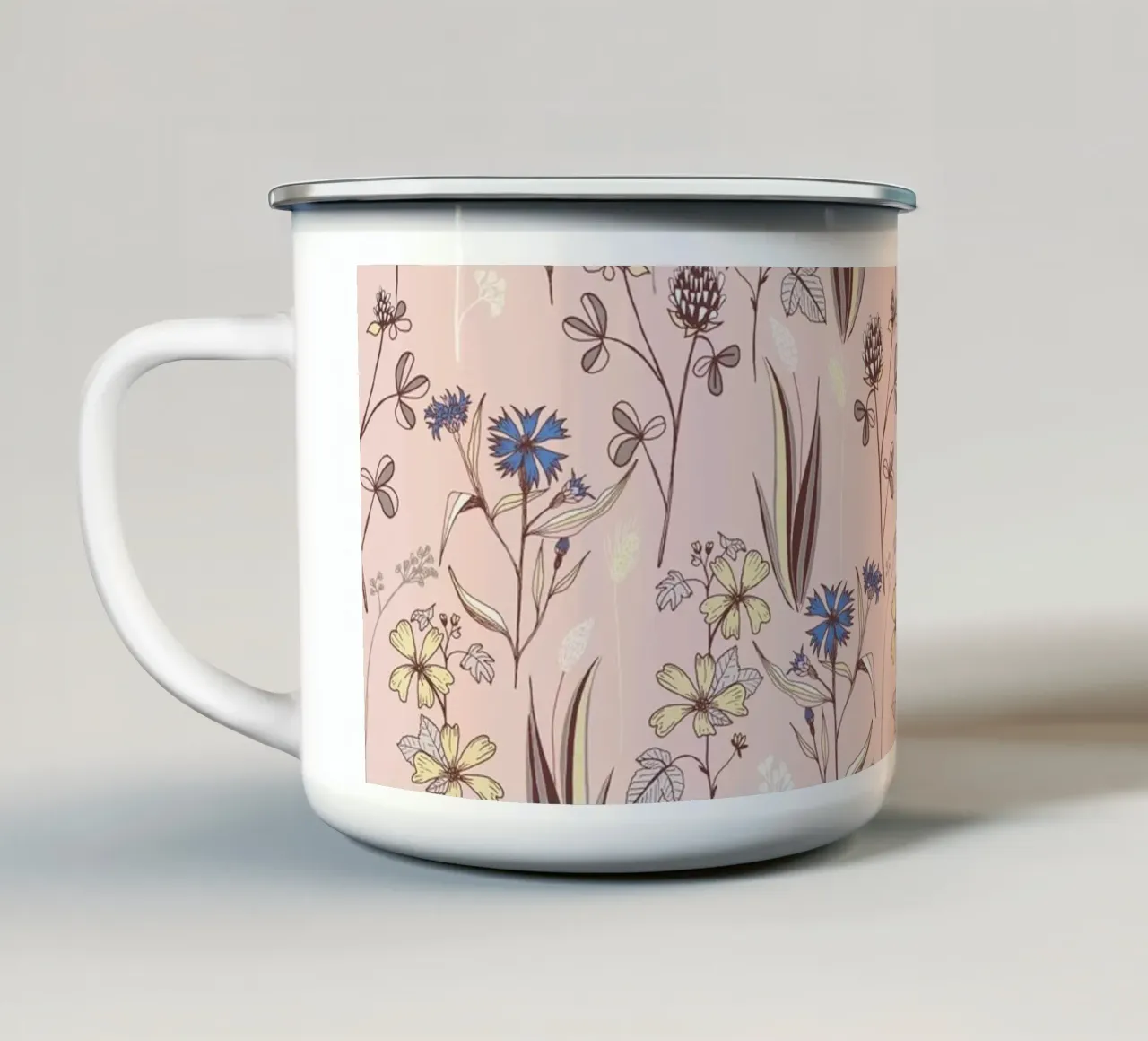 Delicati fiori di campo tazza in smalto da nicigabrieldesigns