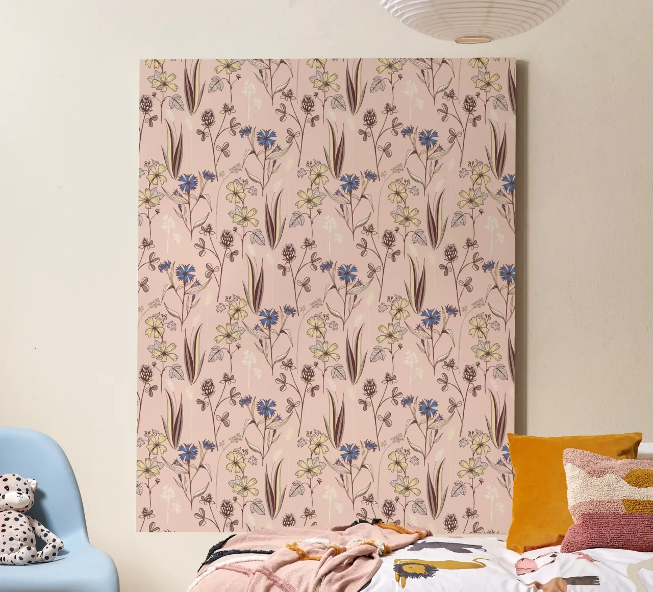Fijne wilde bloemen canvas met Baklijst van nicigabrieldesigns