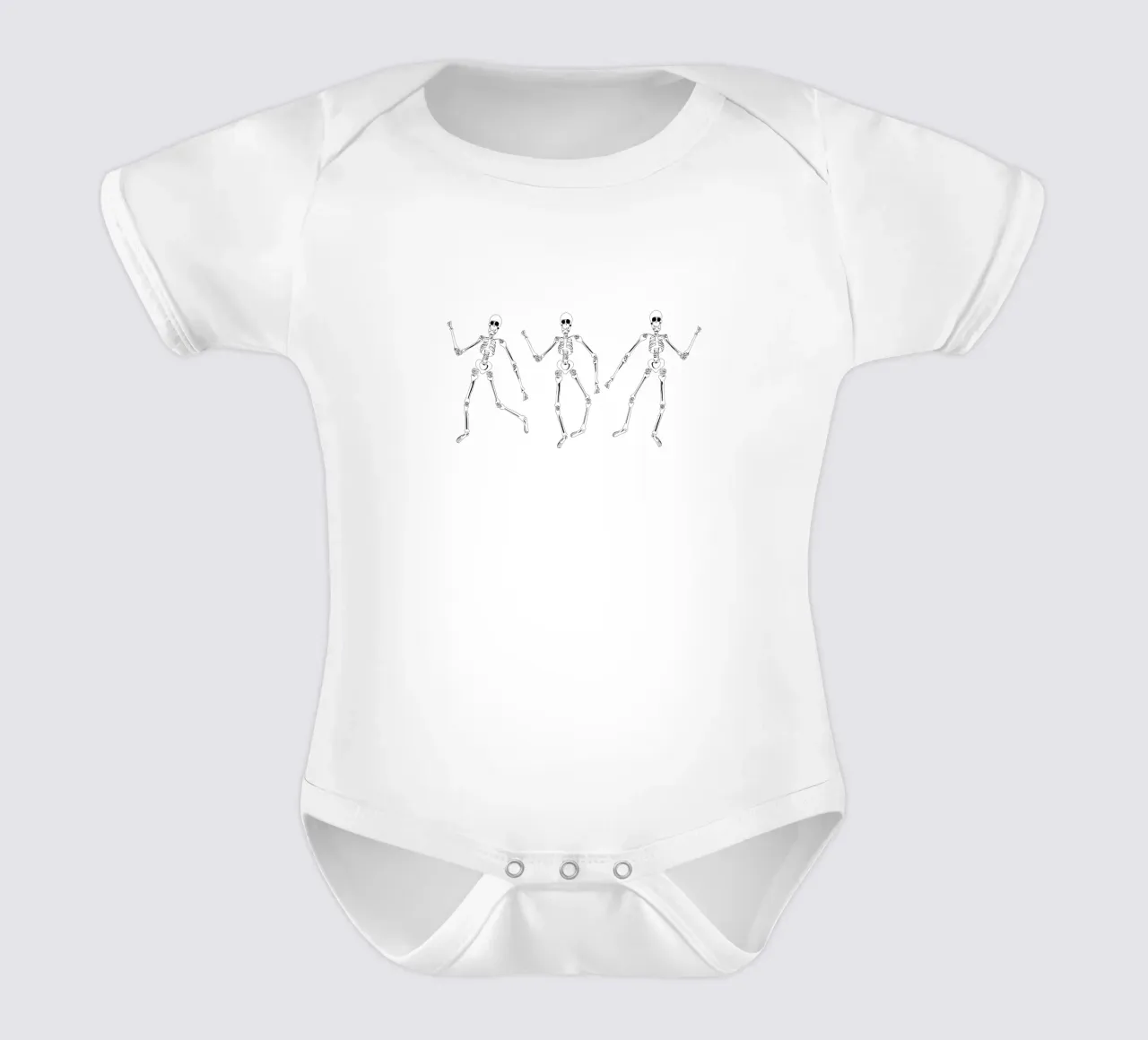 Dancing Skeletons body neonato maniche corte da anisillustration