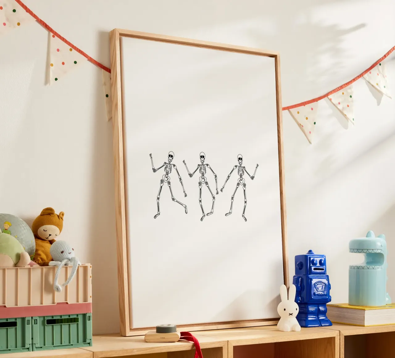Dancing Skeletons canvas met Baklijst van anisillustration