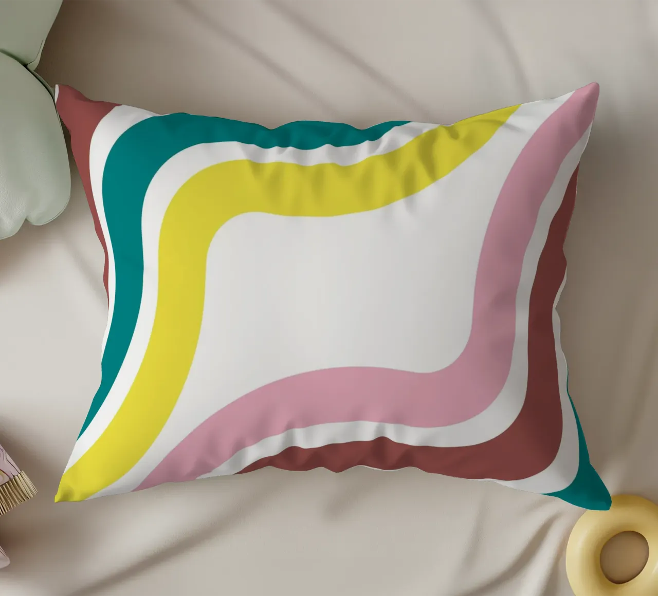 Waves vagues funky decorative cushion by cim_art