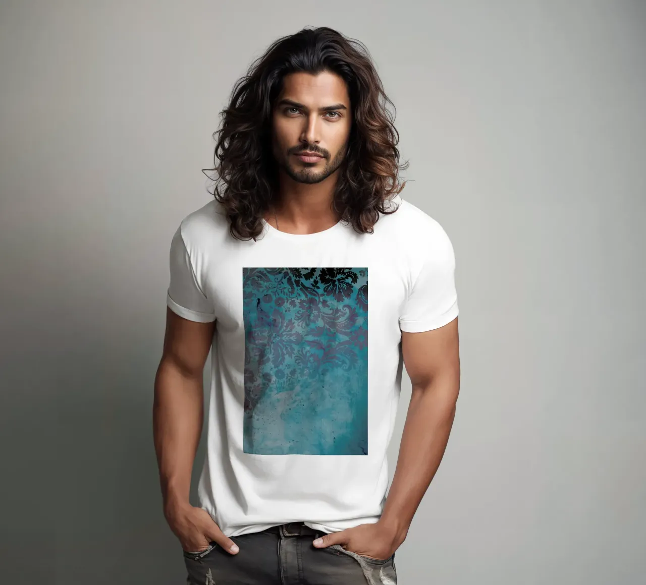 Grunge Damask t-shirt da cafelab