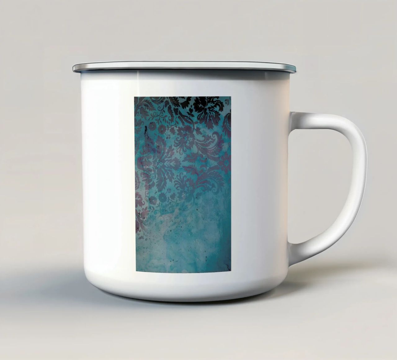 Grunge Damask tazza in smalto da cafelab