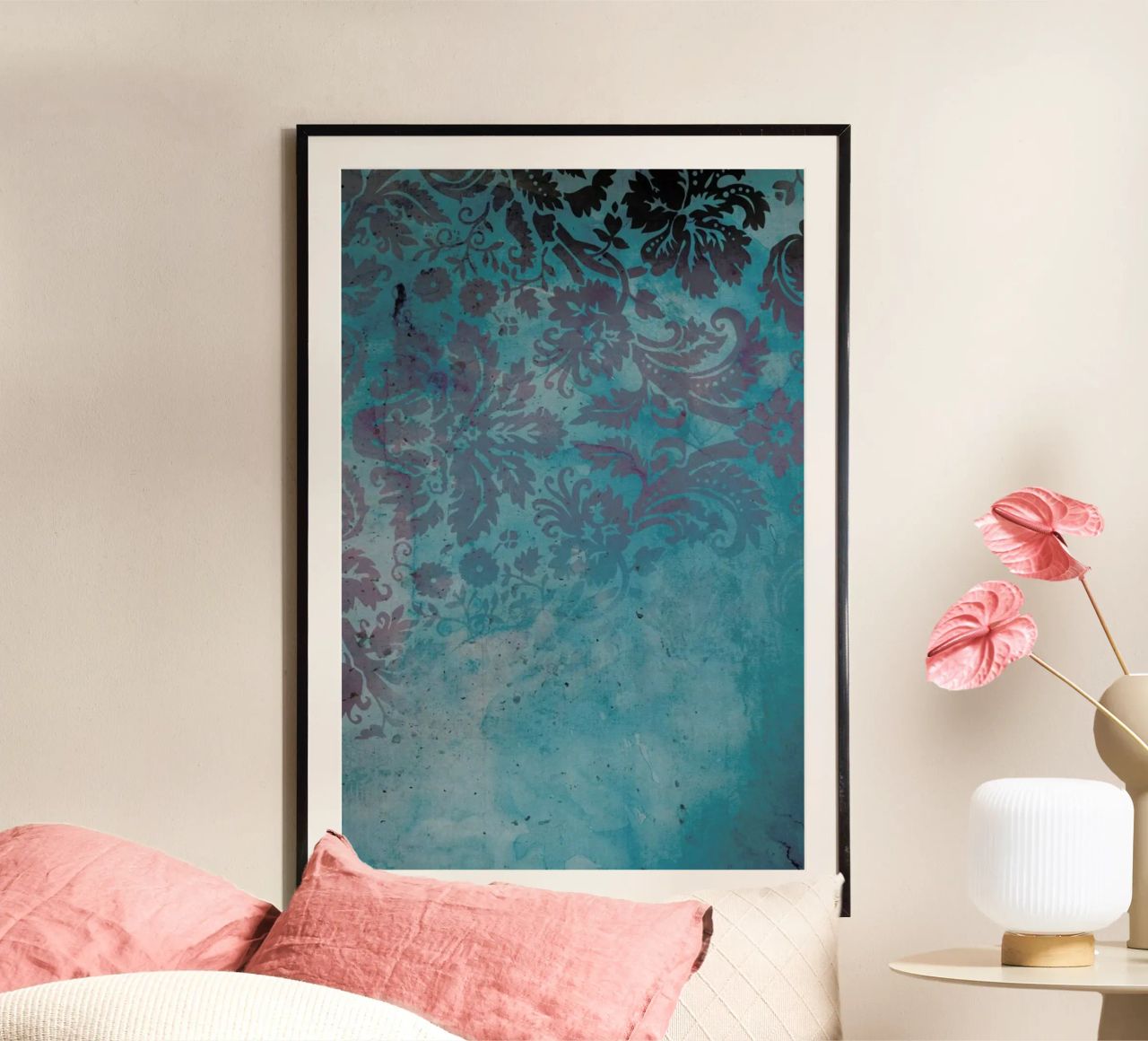 Grunge Damask poster by cafelab