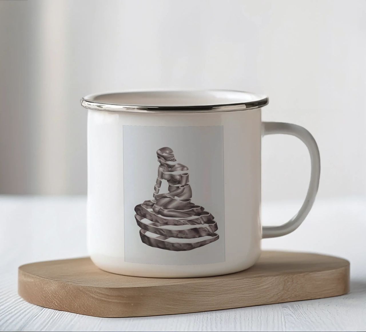 L'attesa infinita tazza in smalto da Artascy Art