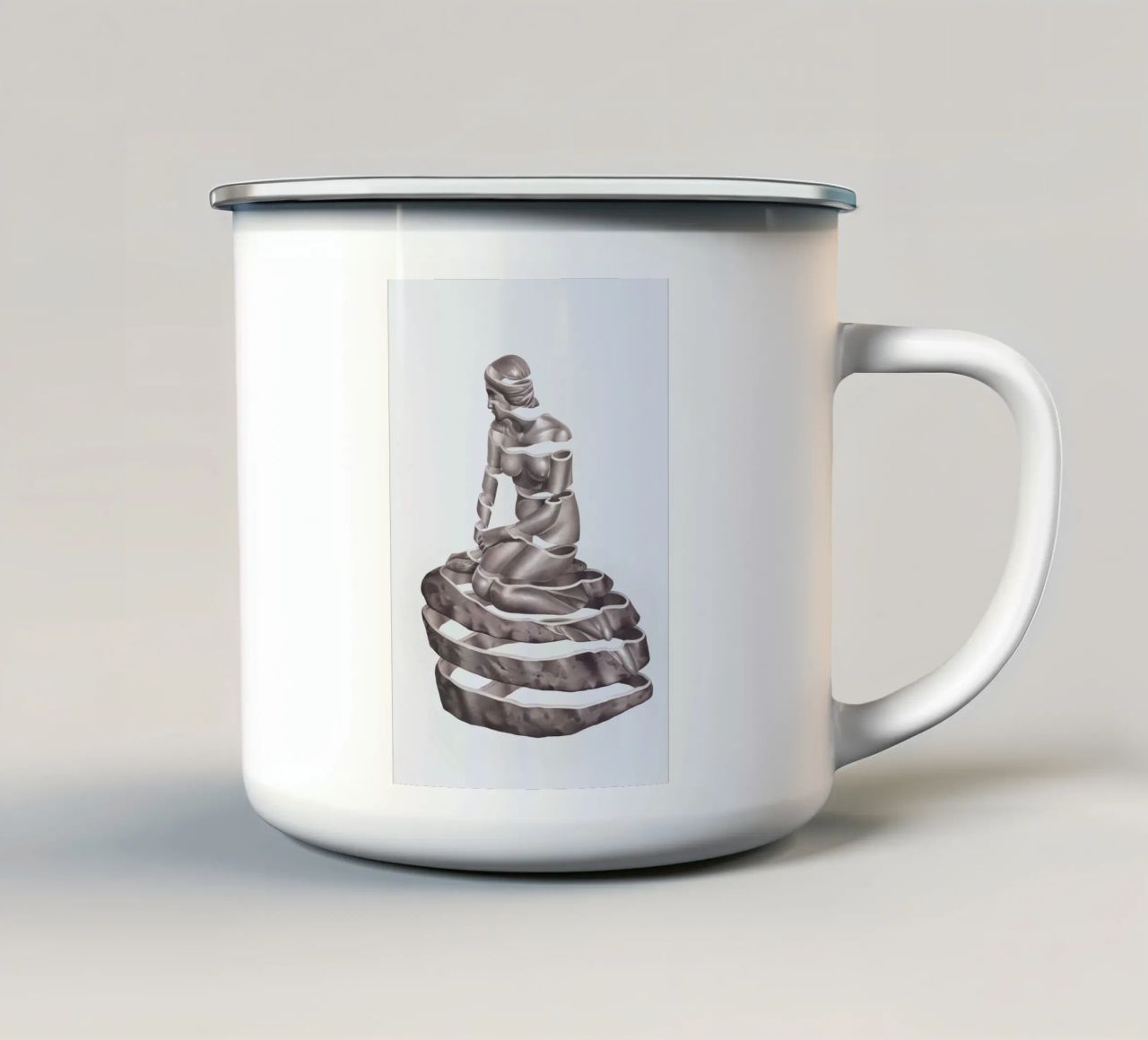 L'attesa infinita tazza in smalto da Artascy Art