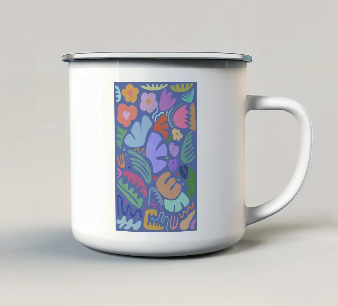 Forme floreali II tazza in smalto da amini54