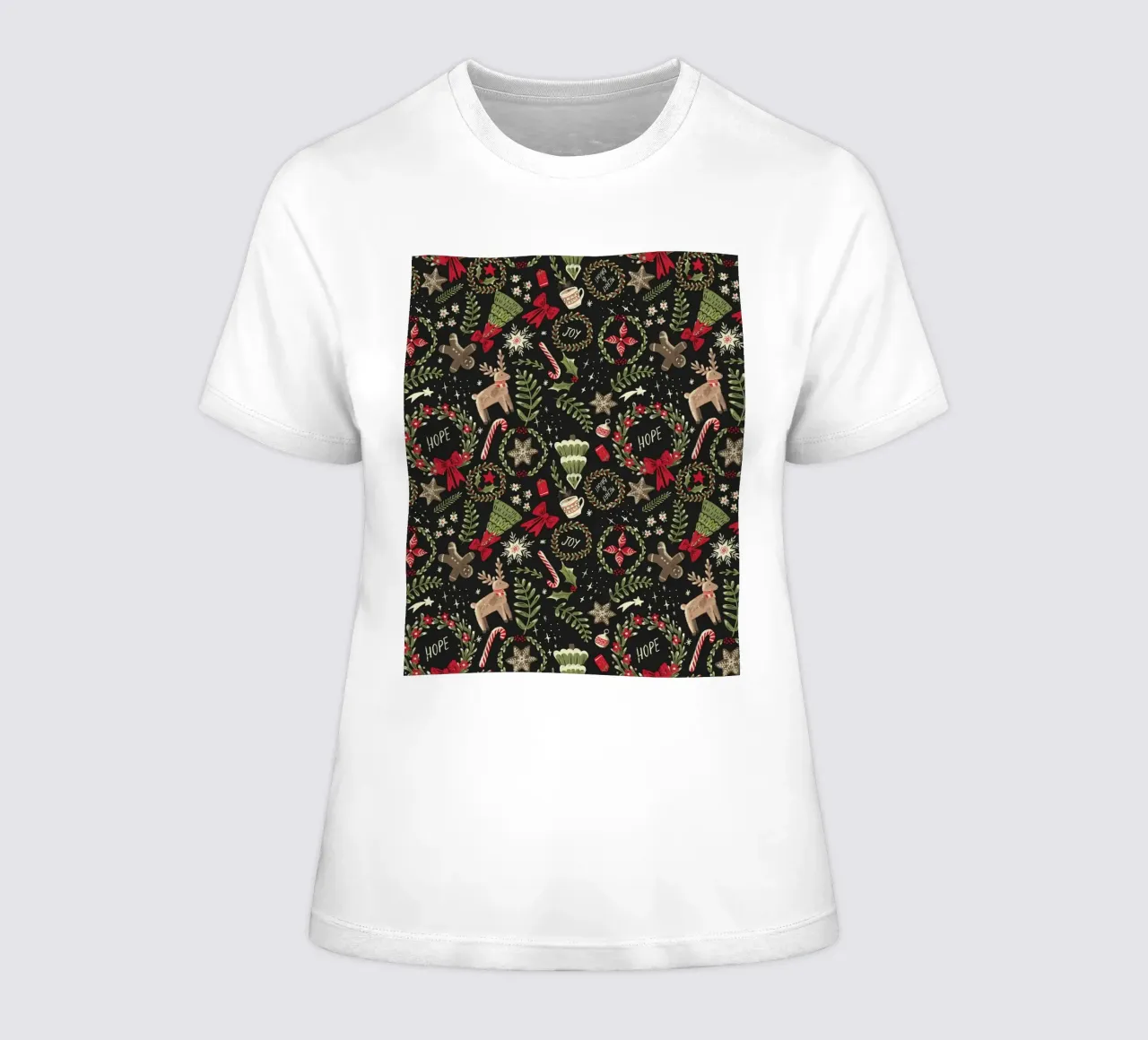 Magical Christmas Pattern t-shirt ajusté pour femmes de anisillustration