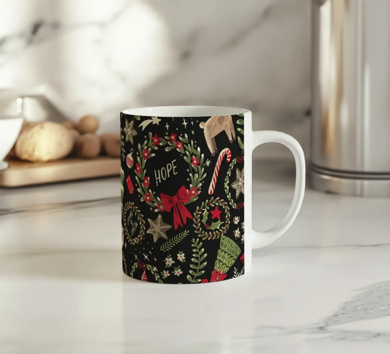 Magical Christmas Pattern tazza in ceramica da anisillustration
