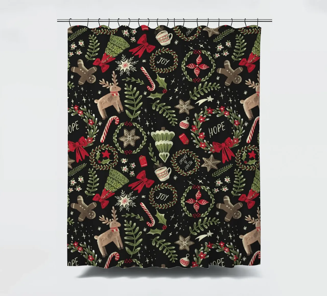 Magical Christmas Pattern tenda da doccia da anisillustration