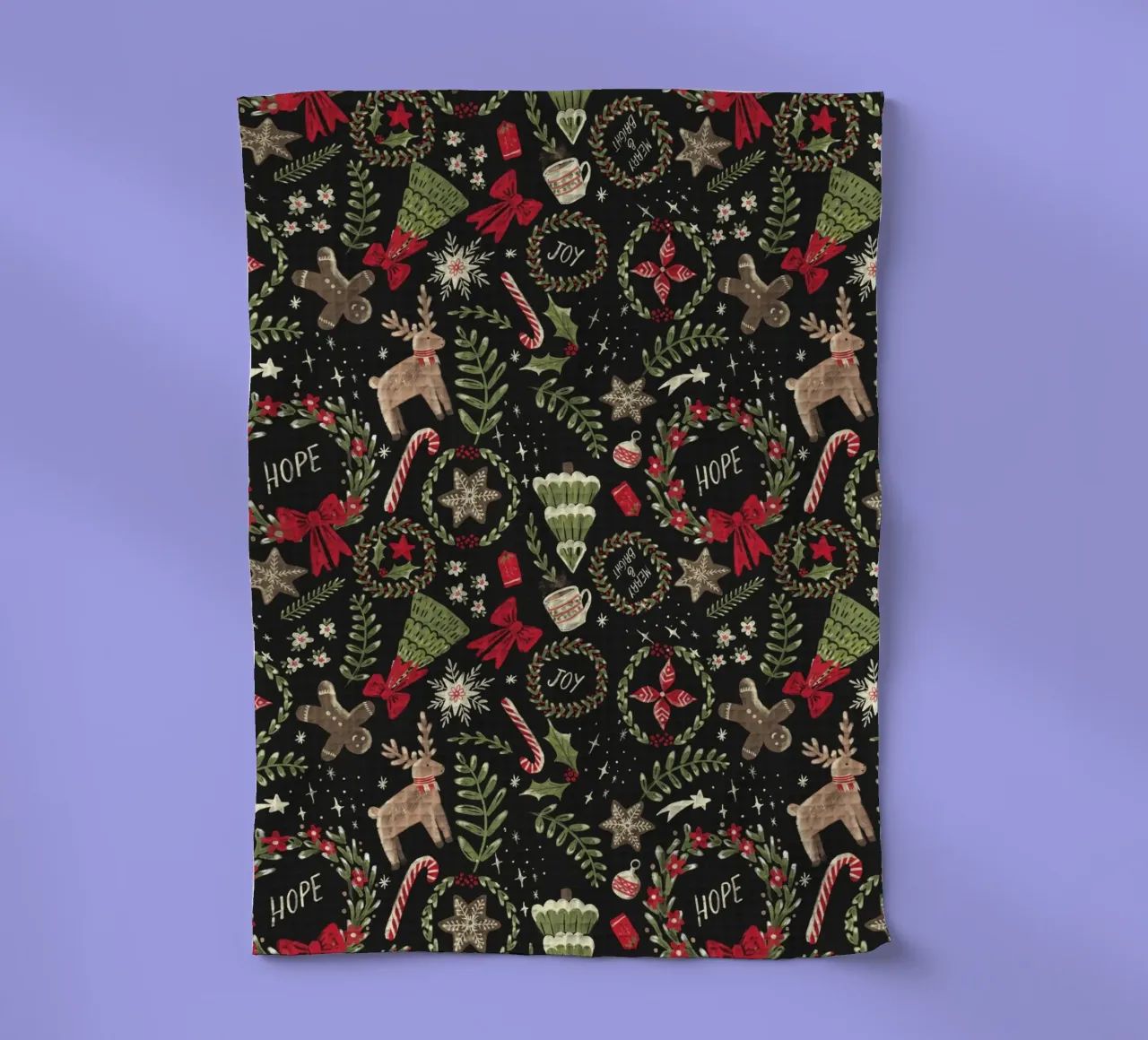 Magical Christmas Pattern canovaccio da cucina da anisillustration