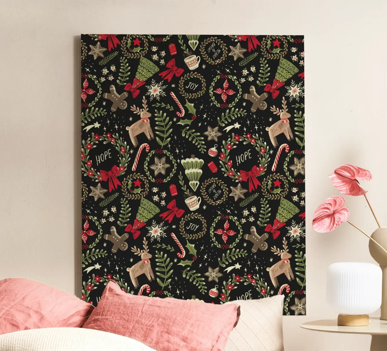 Magical Christmas Pattern canvas by anisillustration