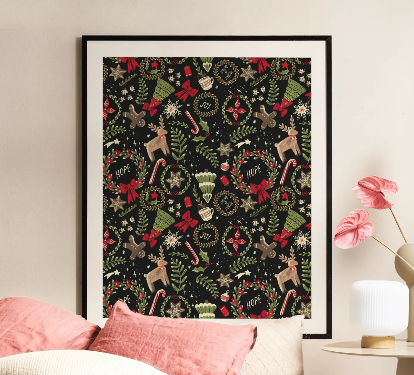 Magical Christmas Pattern poster da anisillustration