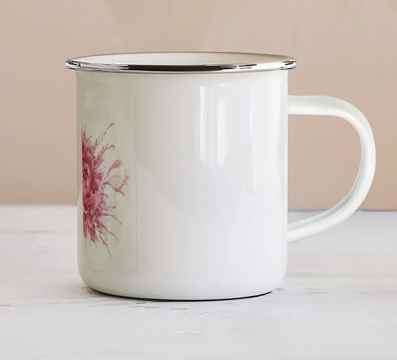 La felicità fiorisce dall'interno tazza in smalto da Artascy Art