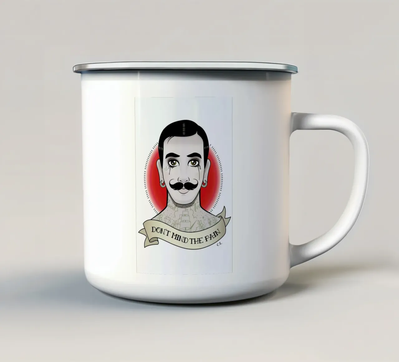 I don't mind the pain tazza in smalto da Killer Wolf