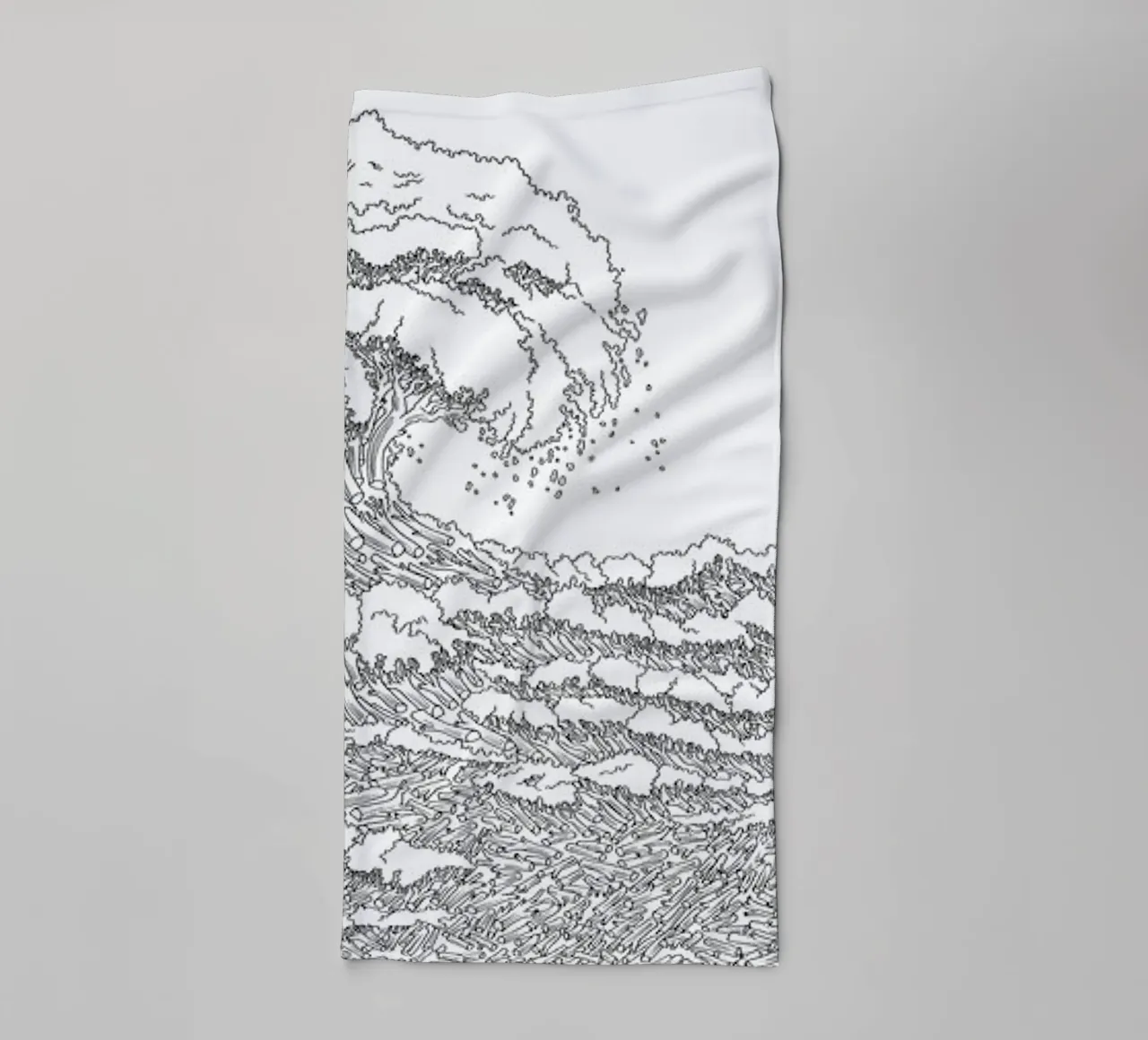 A Sorrowful Meeting with the Waves towel by Artascy Art