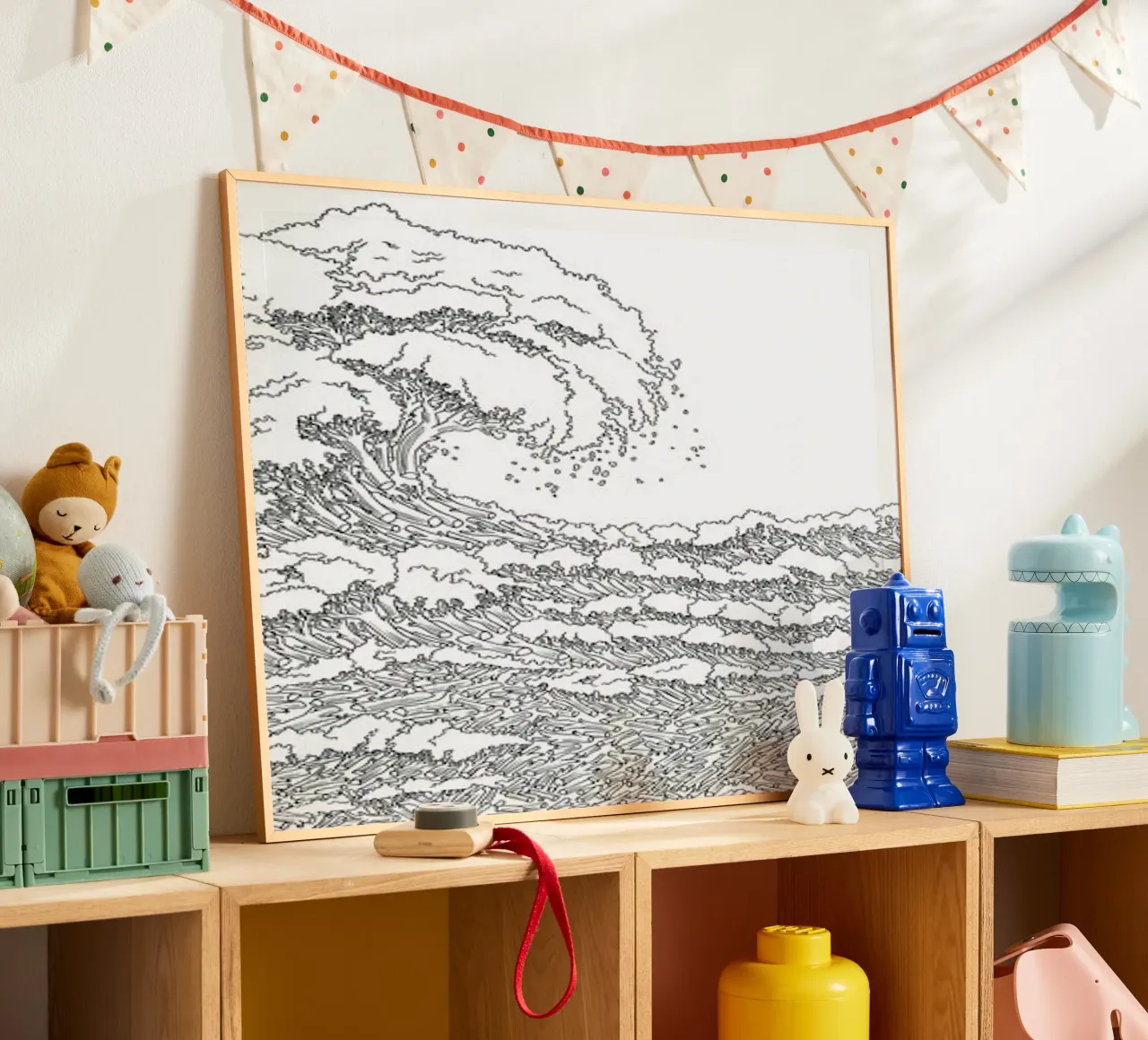 Un doloroso incontro con le onde poster con telaio in alluminio da Artascy Art