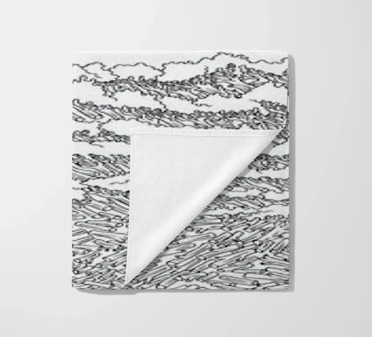 A Sorrowful Meeting with the Waves beach towel by Artascy Art