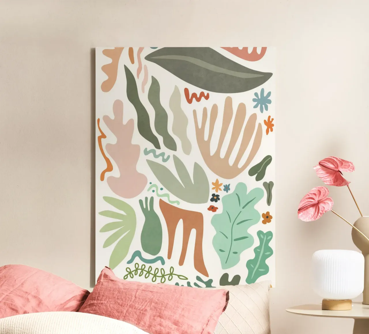Colore botanico tela con Cornice a cassetta da amini54