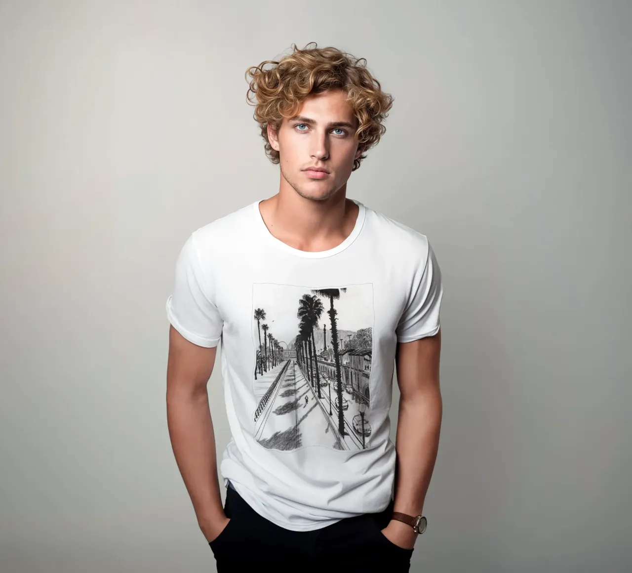 Palmbomen die schaduwen maken t-shirt van Asobōze