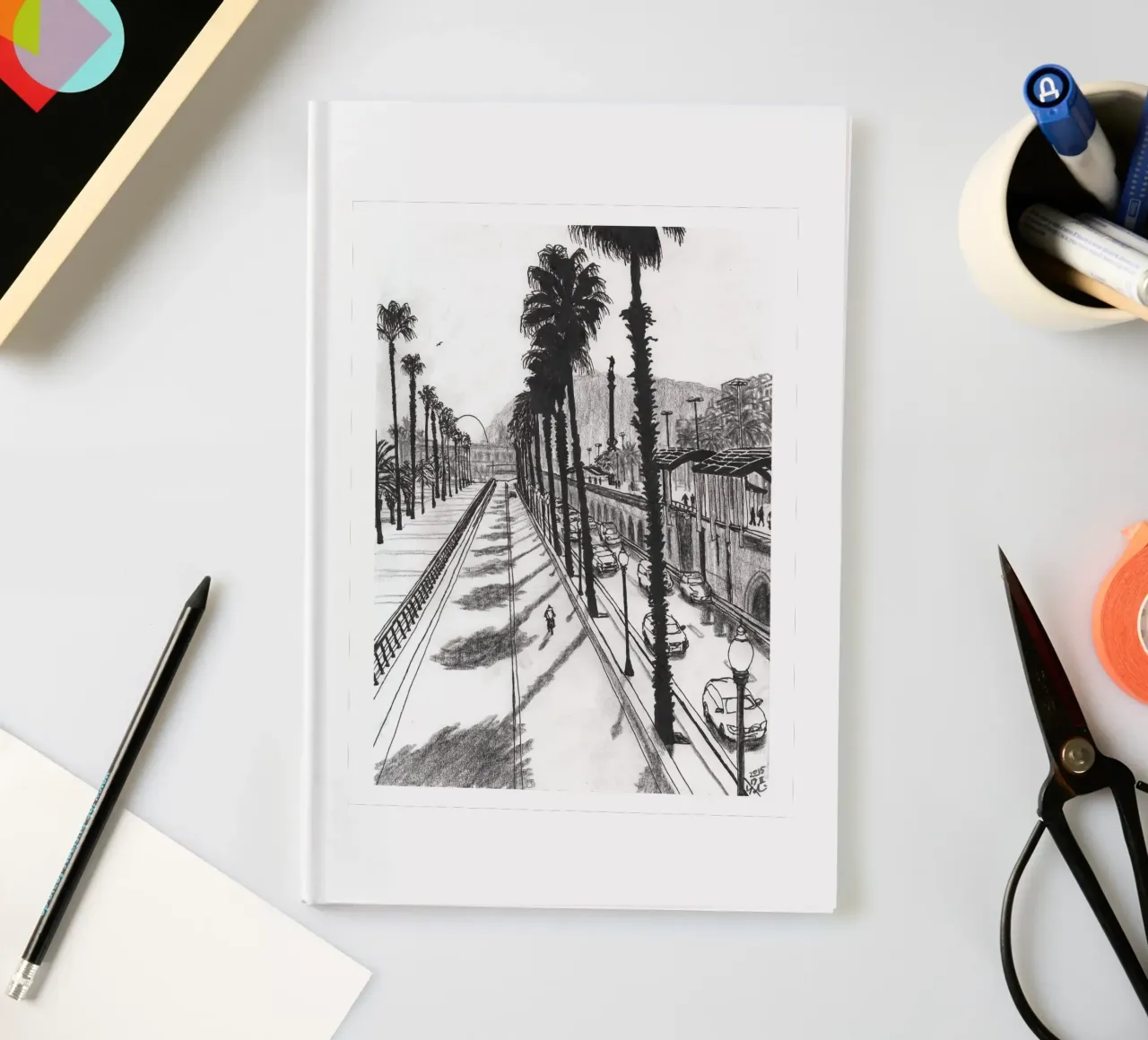 Palm Trees Making Shadows notebook by Asobōze