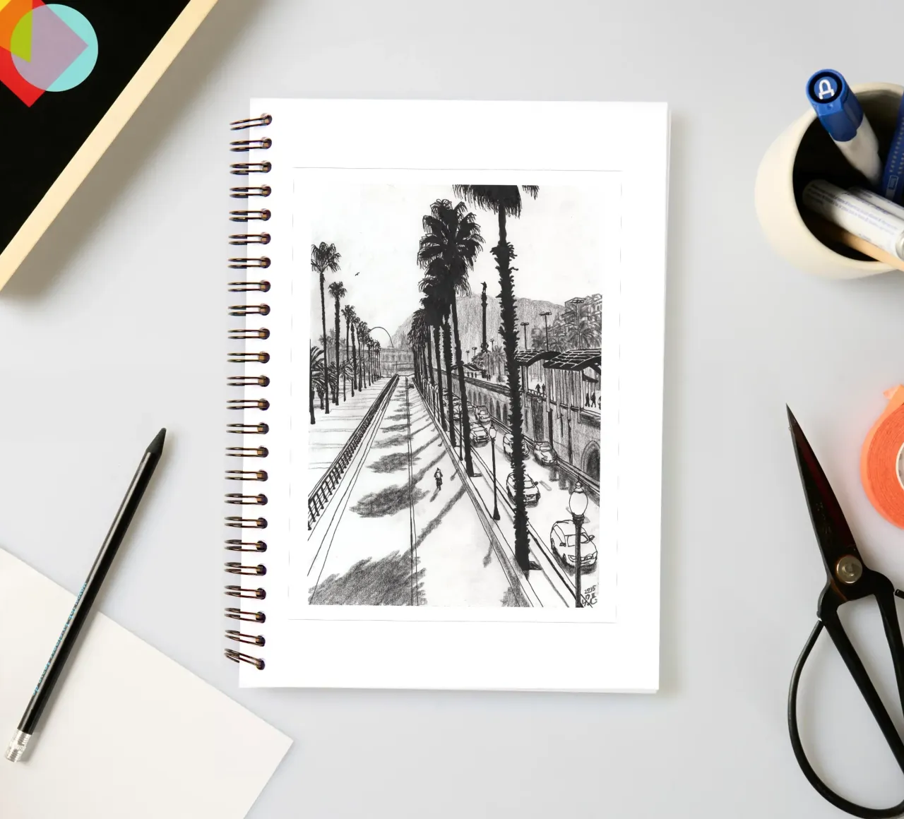 Palm Trees Making Shadows spiral notebook by Asobōze