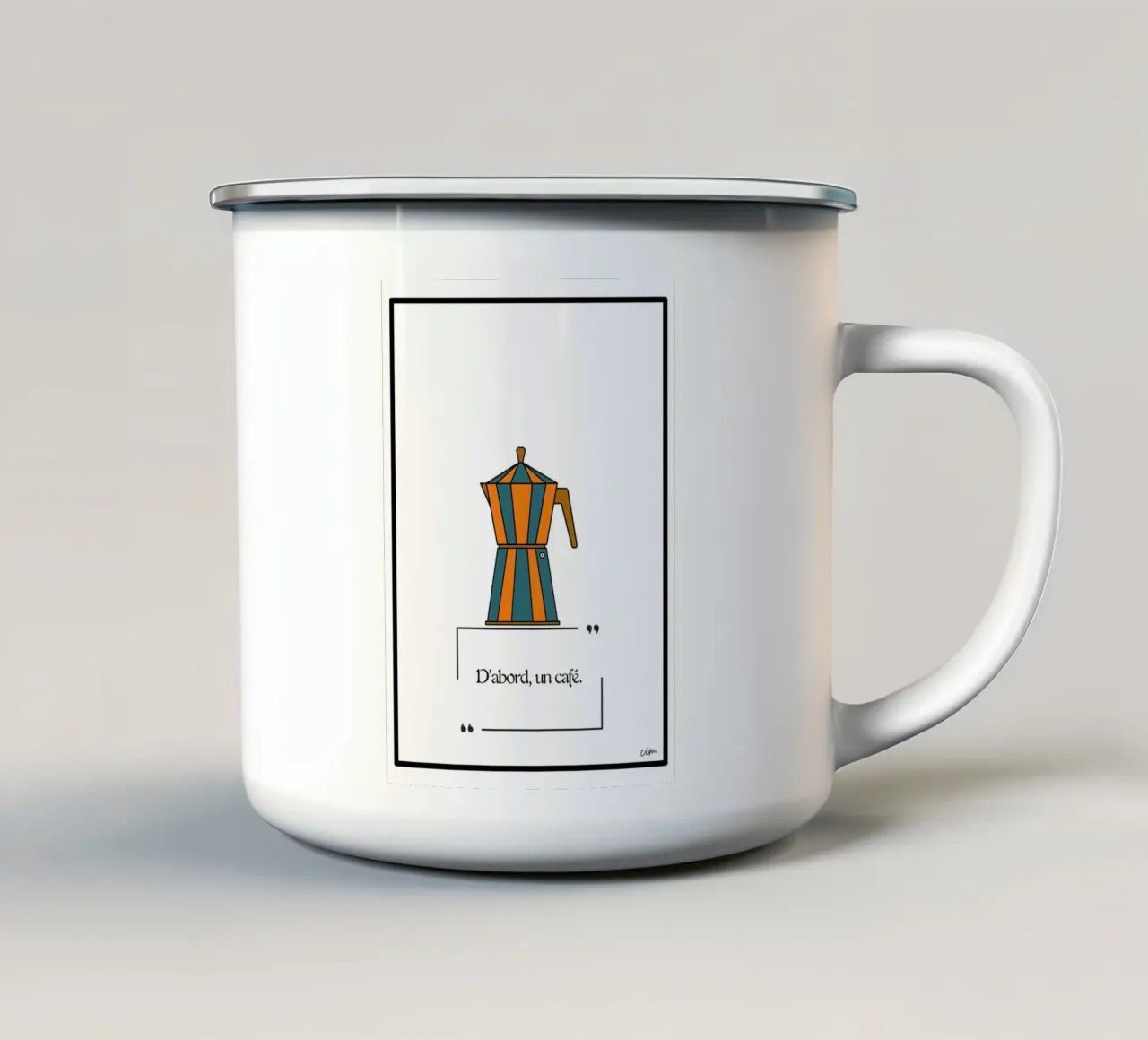 First coffee ! d'abord un café ! tazza in smalto da cim_art