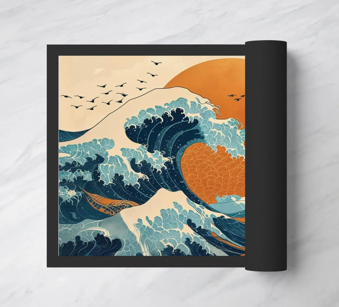 Sun , Big waves doormat by Niki