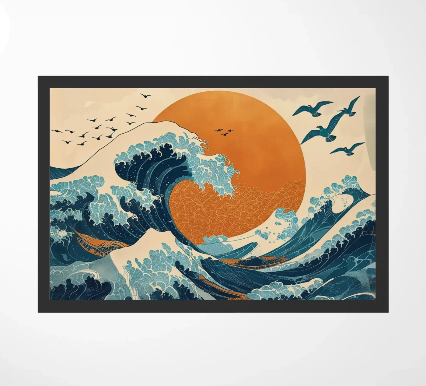 Sun , Big waves doormat by Niki