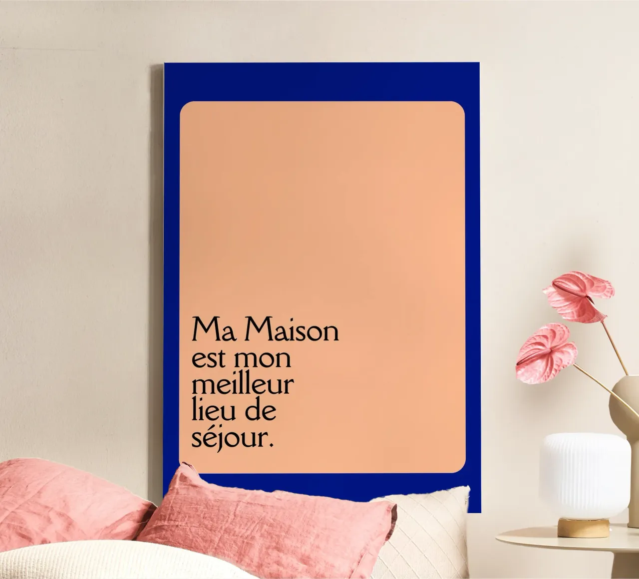 My home is my best place to stay. canvas with Floater frame by cim_art