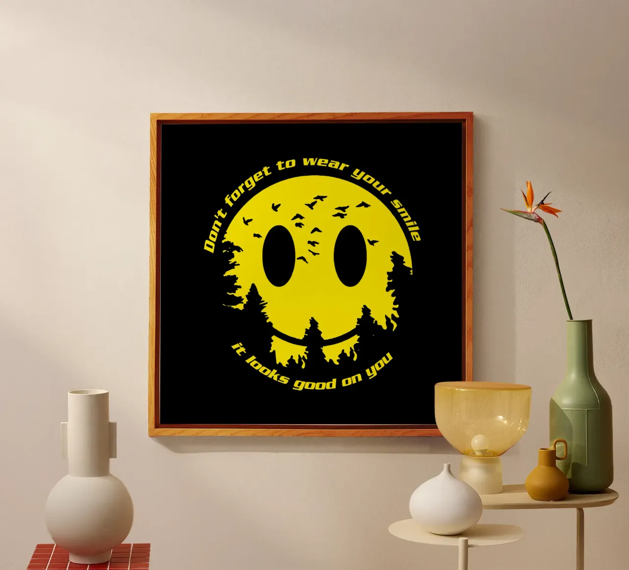 Vergessen Sie nicht, Ihr Lächeln zu tragen Acryl-Glas von Gunawan Rb