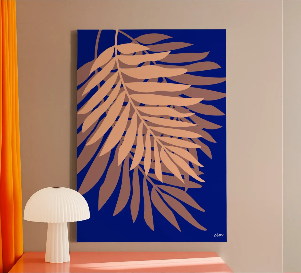 Palm tree tela con Cornice a cassetta da cim_art