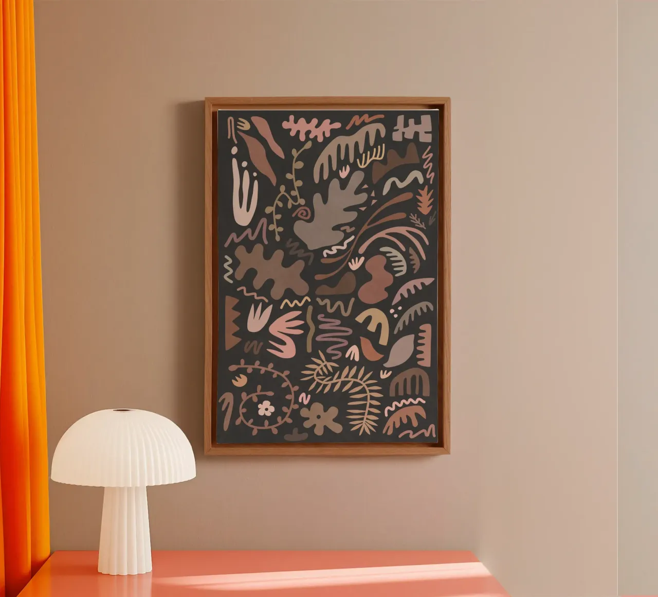 Blush Flora II canvas with Floater frame by amini54