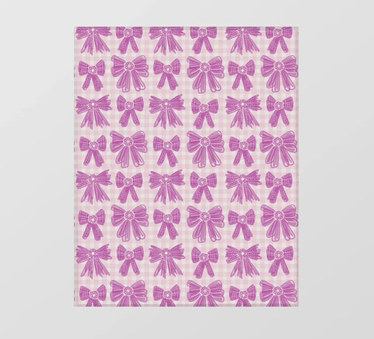 Pink Bows Gingham Pattern telo in pvc da anisillustration