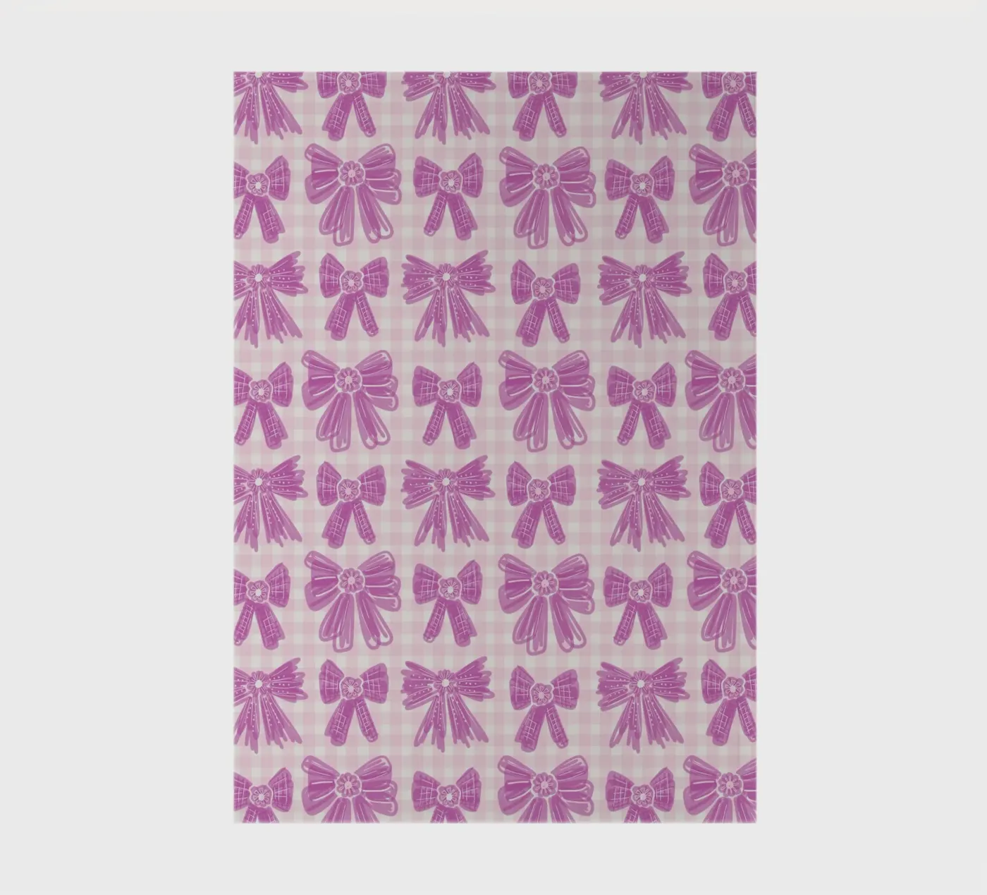Pink Bows Gingham Pattern notebook by anisillustration
