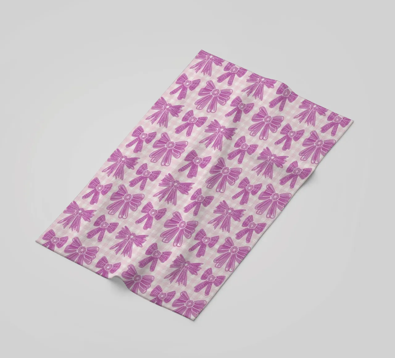 Pink Bows Gingham Pattern telo mare da anisillustration