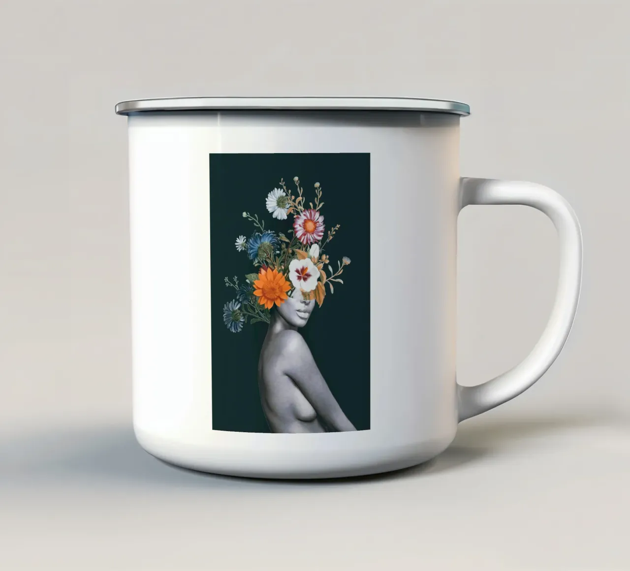 Bellezza floreale 20 tazza in smalto da dada22